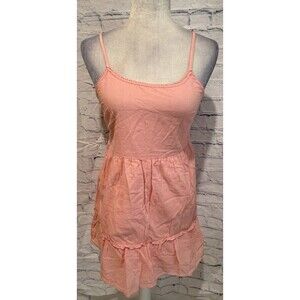 Abound Dress Peachy Cotton Crinkle Ruffle Strap Smocked Elastic Nordstrom XS
